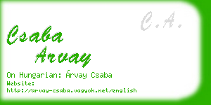 csaba arvay business card